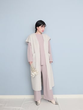 「ニットセットアップ」｜「アイテム（その他）」を使った、まいさん（レディース・164cm）の冬コーディネート