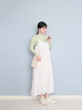 「キャミソールワンピ」｜「アイテム（その他）」を使った、まいさん（レディース・164cm）の春コーディネート