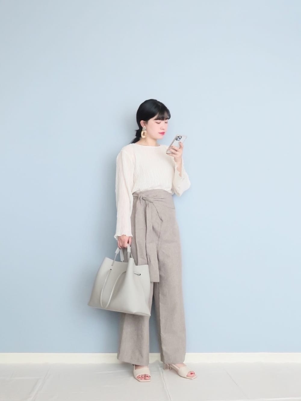 「urs、chuclla、evol、auntmarie's 、シンプルコーデ、カジュアルコーデ、春、きれいめカジュアル、着回しコーデ、透け感」｜「IG:mai1220のアイテム（その他、その他）」を使った、まいさん（レディース・164cm）の春コーディネートの1枚目の写真
