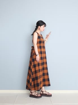 「GeeRA（ジーラ）のアイテム（ワンピース/ドレス）」を使った、まいさん（レディース・164cm）の夏コーディネート