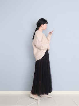 「AS KNOW AS PINKY（アズノゥアズピンキー）のアイテム」を使った、まいさん（レディース・164cm）の秋コーディネート