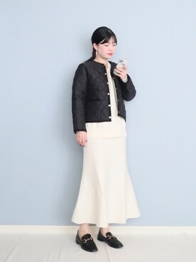 「traditionalweatherwear」｜「アイテム（ジャケット/アウター）」を使った、まいさん（レディース・164cm）の冬コーディネート