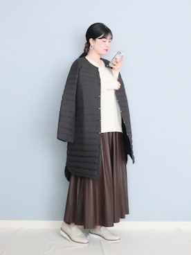 「traditionalweatherwear」｜「アイテム（ジャケット/アウター）」を使った、まいさん（レディース・164cm）の冬コーディネート