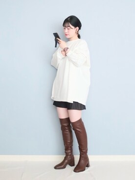 「reca（レカ）のアイテム（チュニック）」を使った、まいさん（レディース・164cm）の冬コーディネート