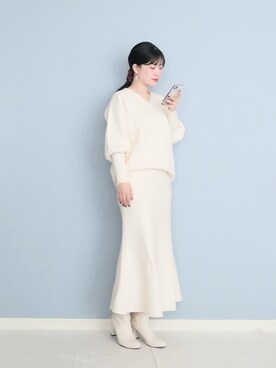 「IEDIT」｜まいさん（レディース・164cm）の冬コーディネート