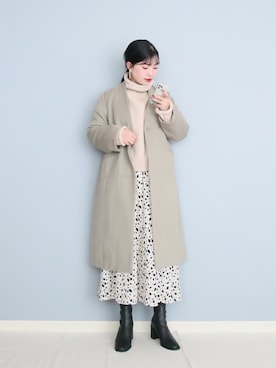 「SENSE OF PLACE by URBAN RESEARCH（センスオブプレイスバイアーバンリサーチ）のアイテム（ノーカラーコート）」を使った、まいさん（レディース・164cm）の冬コーディネート