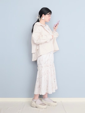 「春めきシューズ」｜「アイテム（マウンテンパーカー）」を使った、まいさん（レディース・164cm）の春コーディネート