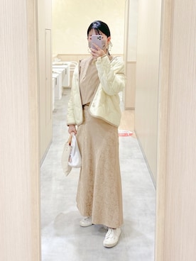 「TODAYFUL（トゥデイフル）のアイテム（ミリタリージャケット）」を使った、まいさん（レディース・164cm）の春コーディネート