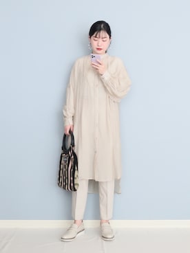 「reca（レカ）のアイテム（スラックス）」を使った、まいさん（レディース・164cm）の春コーディネート