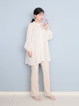 「GRL（グレイル）のアイテム（チュニック）」を使った、まいさん（レディース・164cm）の春コーディネート