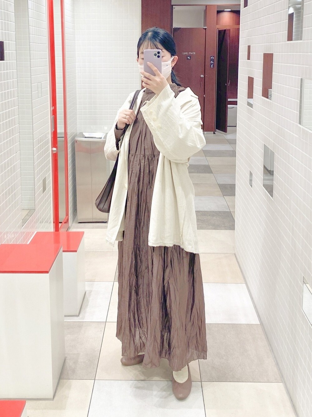 「休日スタイル、オトナカジュアル、ジャケット、オトナ女子、プチプラ、着回しコーデ、オーバーサイズ、マキシ丈ワンピース、リネン」｜「IG:mai1220のアイテム（その他、その他）」を使った、まいさん（レディース・164cm）の春コーディネートの1枚目の写真