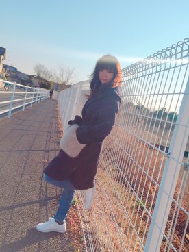 「BSTR」｜「アイテム（その他アウター）」を使った、Makoさん（レディース・159cm）の冬コーディネート