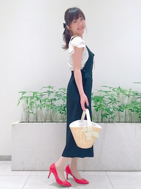 「willselection」｜「アイテム（オールインワン・サロペット）」を使った、Makoさん（レディース・159cm）の春コーディネート