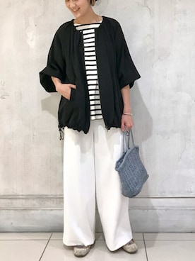 「ギャザーブルゾン」｜BEARDSLEYさん（レディース・166cm）の春コーディネート