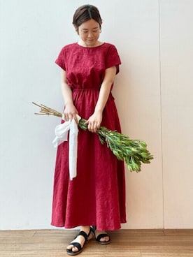 「BEARDSLEY」｜「アイテム（その他シューズ）」を使った、BEARDSLEYさん（レディース・165cm）の夏コーディネート