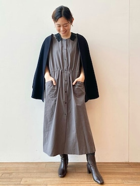「リラックスコーデ」｜「アイテム（その他アウター）」を使った、BEARDSLEYさん（レディース・165cm）の秋コーディネート