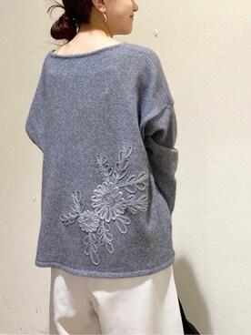 BEARDSLEY（ビアズリー）の「裾刺繍ニット（ニット/セーター）」 - WEAR