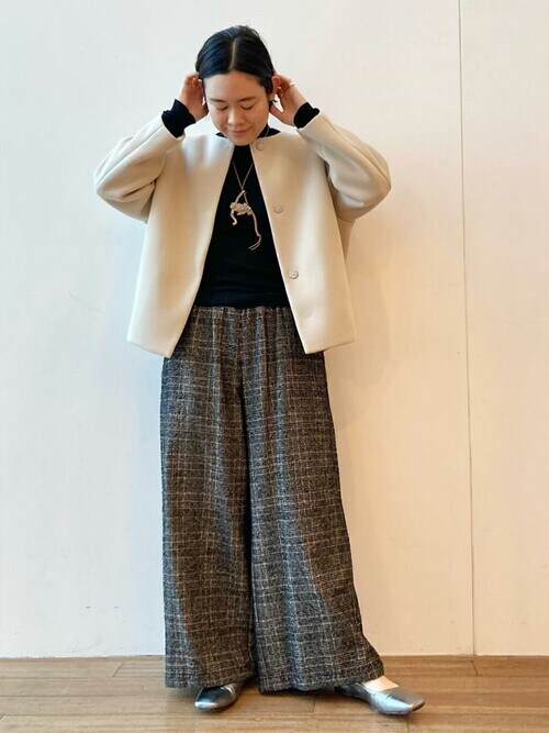 BEARDSLEY（ビアズリー）の「ウエストリブループチェックパンツ