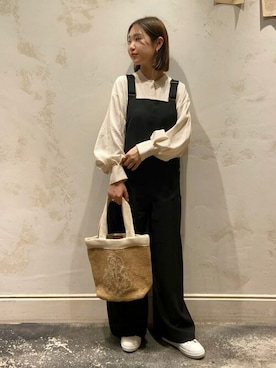 「BEARDSLEY（ビアズリー）のアイテム（オールインワン・サロペット）」を使った、BEARDSLEYさん（レディース・155cm）の冬コーディネート