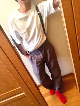 「HARE（ハレ）のアイテム（ソックス/靴下）」を使った、りゅーせーさん（メンズ・174cm）の夏コーディネート