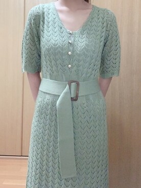 「N WITH.（エヌウィズ）のアイテム（ワンピース/ドレス、グリーン系）」を使った、ほりっちさん（レディース・153cm）の夏コーディネート
