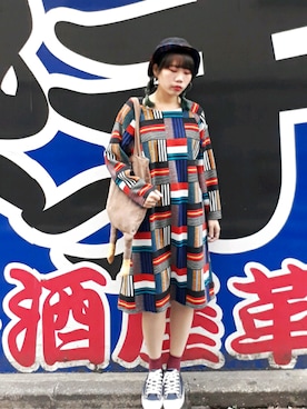 「Rccat（アールシーキャット）のアイテム」を使った、羅郁婷さん（レディース・160cm）の春コーディネート