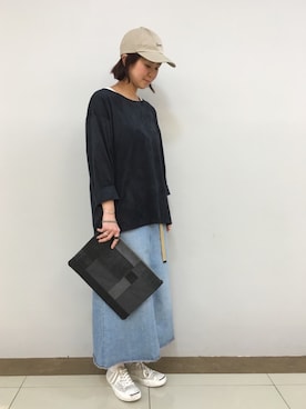 「RAGEBLUE（レイジブルー）のアイテム（キャップ）」を使った、まえちひさん（レディース・167cm）の冬コーディネート