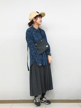 「RAGEBLUE（レイジブルー）のアイテム（キャップ）」を使った、まえちひさん（レディース・167cm）の秋コーディネート