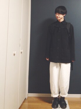 「J.CREW（ジェイクルー）のアイテム（その他アウター）」を使った、Junさん（メンズ・170cm）の冬コーディネート