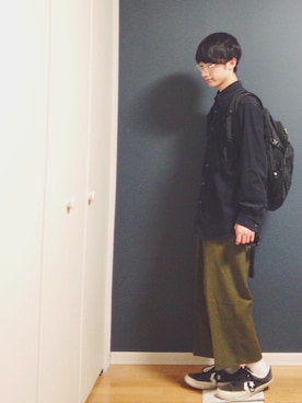 「アイテム（バックパック/リュック）」を使った、Junさん（メンズ・170cm）の春コーディネート