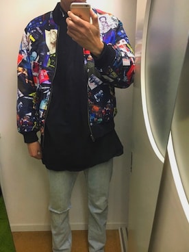 「ドラフトリーバイス」｜「アイテム（スウェット）」を使った、k_h👤さん（メンズ・182cm）の冬コーディネート