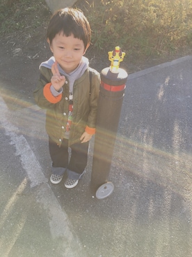 「5歳」｜「アイテム（ナイロンジャケット）」を使った、sumさん（キッズ・100cm）の冬コーディネート