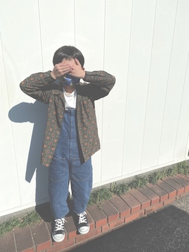 「handmade」｜「アイテム（オールインワン・サロペット）」を使った、sumさん（キッズ・125cm）の春コーディネート