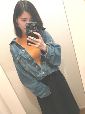 「nice claup」｜「アイテム（デニムジャケット）」を使った、zinyさん（レディース・161cm）の春コーディネート