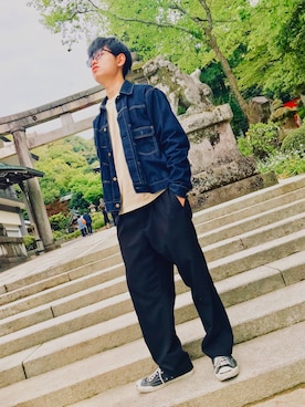 「URBAN RESEARCH（アーバンリサーチ）のURiD iD×Ordinary fits DENIM JACKET（デニムジャケット）」を使った、ゴッホさん（メンズ・174cm・20代）の春コーディネート
