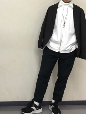 「tk.TAKEO KIKUCHI（ティーケータケオキクチ）のアイテム（その他アウター）」を使った、れいさん（メンズ・161cm）の秋コーディネート