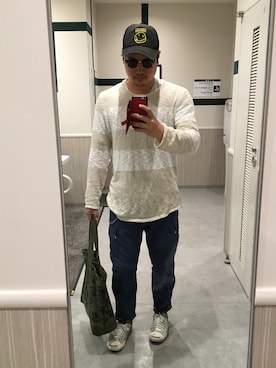 「NIRVANA（ニルヴァーナ）のアイテム（帽子）」を使った、ＤＴさん（メンズ・177cm）の春コーディネート