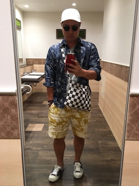 「BEAMS T（ビームスティー）のアイテム（キャップ）」を使った、ＤＴさん（メンズ・177cm）の夏コーディネート