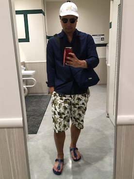 「BEAMS T（ビームスティー）のアイテム（キャップ）」を使った、ＤＴさん（メンズ・177cm）の夏コーディネート