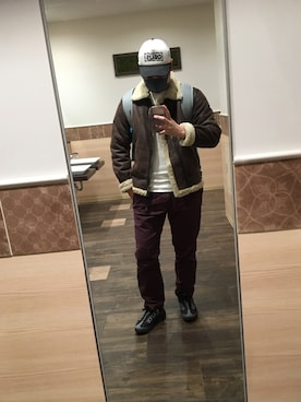 「アイテム（ブルゾン）」を使った、ＤＴさん（メンズ・177cm・30代）の冬コーディネート