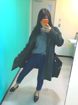 「ニコアンド」｜「アイテム（モカシン/デッキシューズ）」を使った、Aoiさん（レディース・158cm）の秋コーディネート