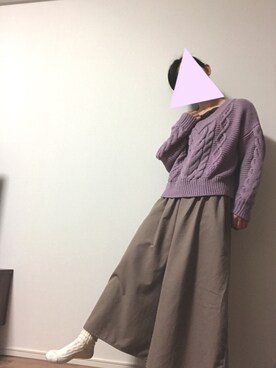 「くつした」｜「アイテム（パンツ）」を使った、めーちゃんさん（レディース・158cm）の冬コーディネート