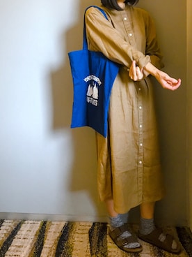 「MUJI」｜「アイテム（ワンピース/ドレス）」を使った、aizuさん（レディース・156cm）の秋コーディネート