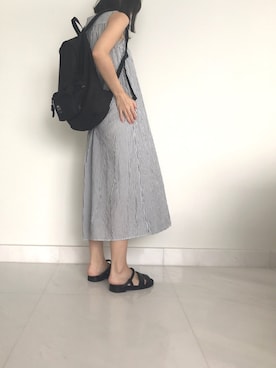 「MUJI」｜「アイテム（ワンピース/ドレス）」を使った、aizuさん（レディース・156cm）の秋コーディネート