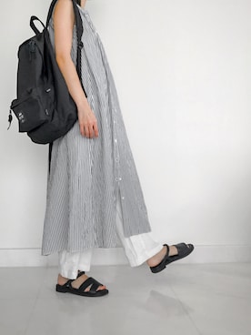 「MUJI」｜「アイテム（ワンピース/ドレス）」を使った、aizuさん（レディース・156cm）の秋コーディネート