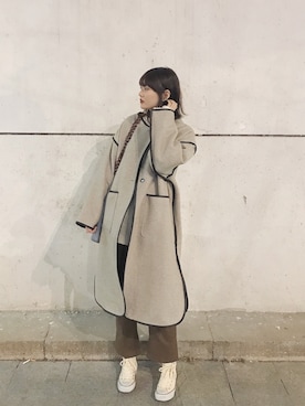 「kastane_ootd」｜「アイテム（その他アウター）」を使った、爱吃榛子酱的水怪さん（レディース・175cm）の冬コーディネート