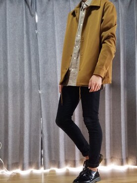 「秋のブラウンスタイル」｜「アイテム（ブルゾン）」を使った、やまと。さん（メンズ・168cm）の秋コーディネート