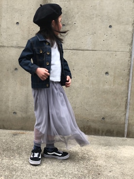 「HusHusH（ハッシュアッシュ）のアイテム（ワンピース/ドレス）」を使った、SORAさん（キッズ・110cm）の春コーディネート