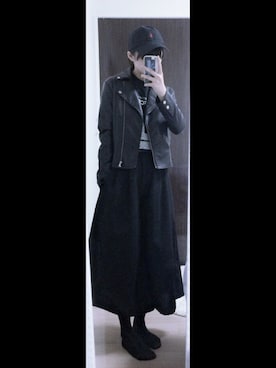 「Polo Ralph Lauren」｜「アイテム（ライダースジャケット）」を使った、ㅤさん（レディース・169cm）の秋コーディネート