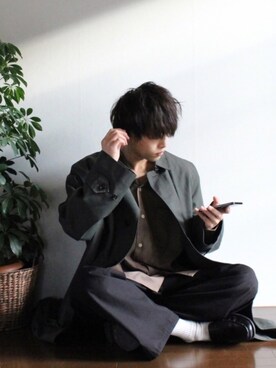 「CHAPS（チャップス）のアイテム（シューズ）」を使った、ぽんふーさん（メンズ・170cm）の冬コーディネート